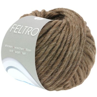 Пряжа Lana Grossa FELTRO 23 (коричневый); Состав: 100% Натуральная шерсть; 50 гр / 50 м