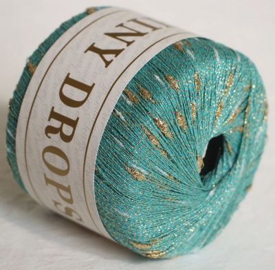 Пряжа SEAM Shiny Drops (509 тиффани); Состав: 53% хлопок 42% полиэстер 5% полиамид; 25г/310м